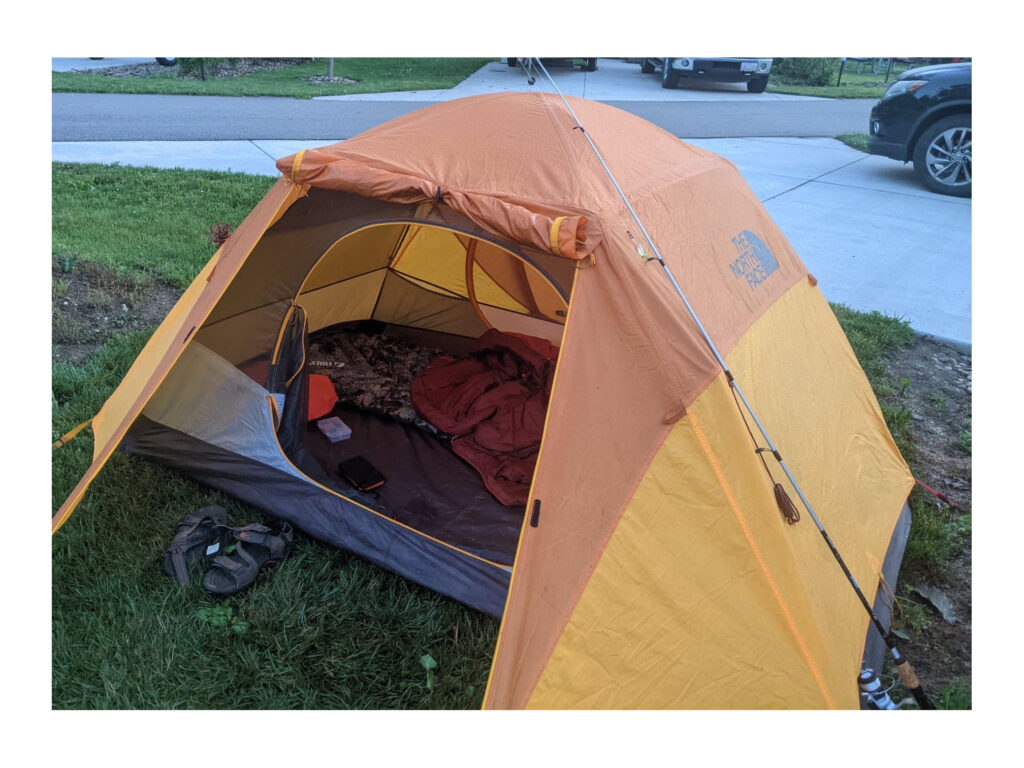 Orange and Yellow Kelty Camping Tent